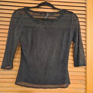 3/4 sleeve black top